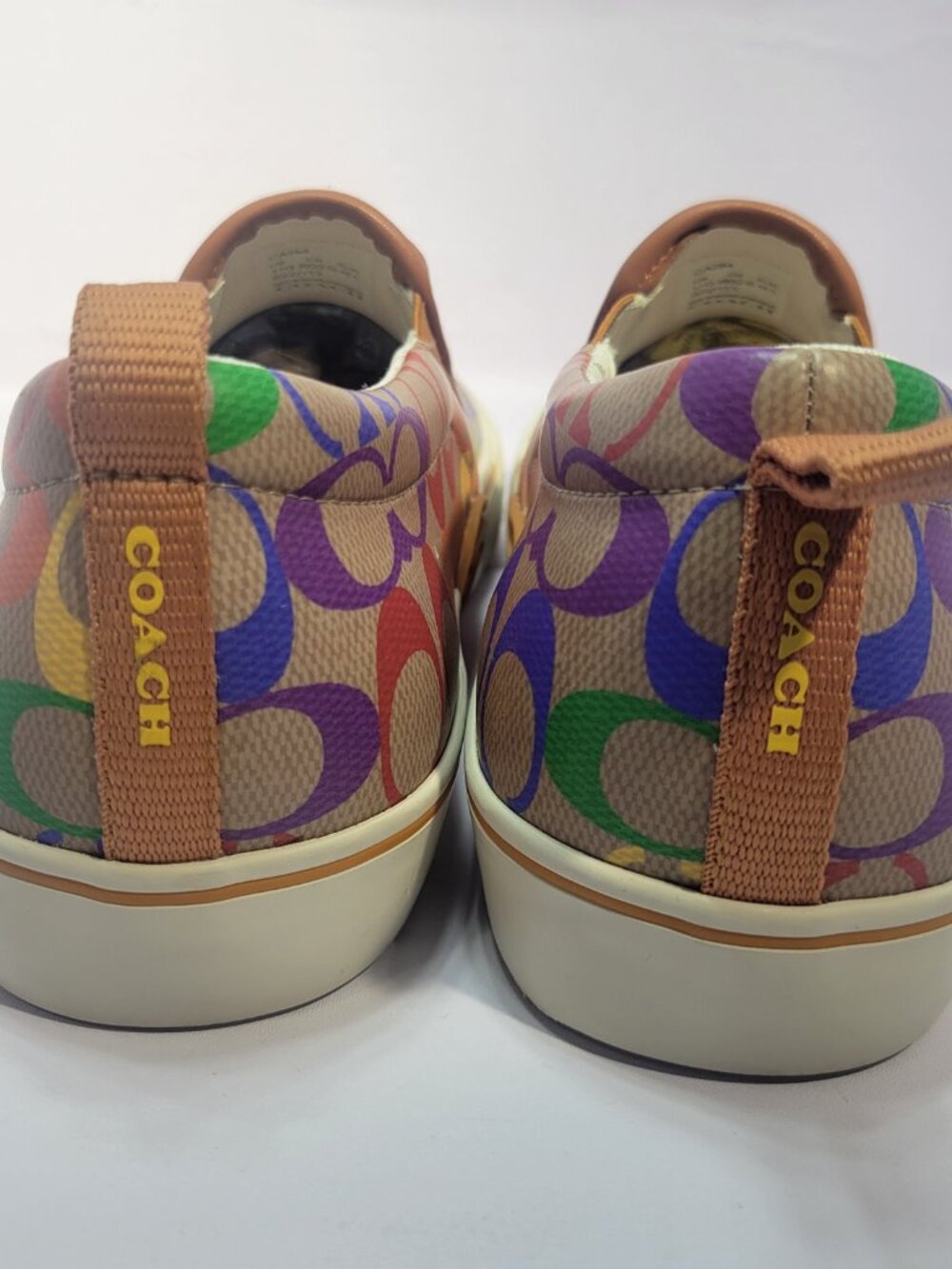Coach Skate Pride Rainbow Signature Men's Size 11D Slip On Sneakers CA284 - Picture 3 of 11
